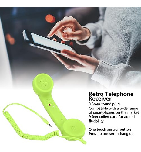 Auricular De Teléfono Retro, Auricular Clásico Vintage Con C