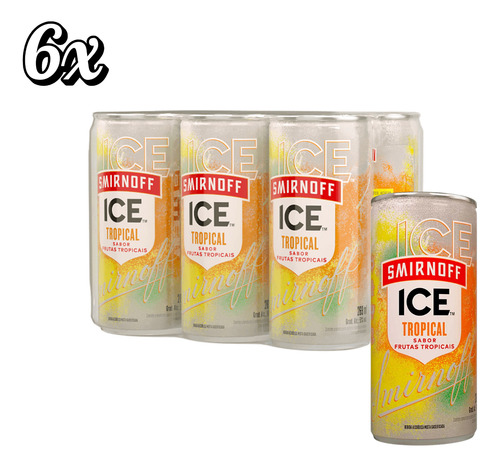 Bebida Alcoólica Mista Smirnoff Tropical 6 Latas Com 269ml