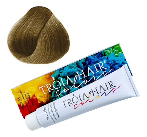 Kit Tintura Tróia Hair  Profissional Troia colors tom 7.3 louro médio dourado para cabelo