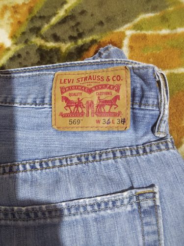 Pantalón Levis 569 Loose Straight 36 X 34 Mezclilla Delgada 