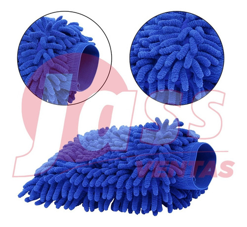 Imagen 5 de 6 de Guante Microfibra Manopla Premium Lavado Auto Doble Cara X10