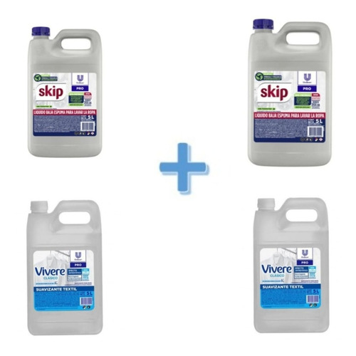 Jabón Liquido Skip X 5 L. (2 U.) + Vivere X 5 L (2 U).