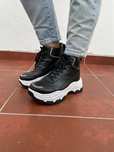 Zapatillas botitas de cuero mujer hotsell