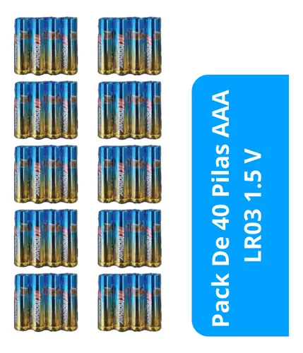 Pilas AAA - Pack de 40 Pilas alcalinas AAA 1.5V LR03 100