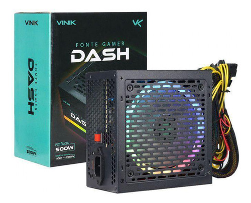 Fonte Gamer Dash 500w Preto Com Fan Led Rgb - Vfg500wpr