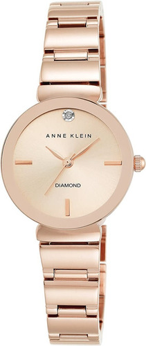 Reloj Mujer Anne Klein Con Diamante 28 Mm Ak/2434rgrg Color de la correa Rosa dorado Color del bisel Rosa dorado Color del fondo Rosa dorado