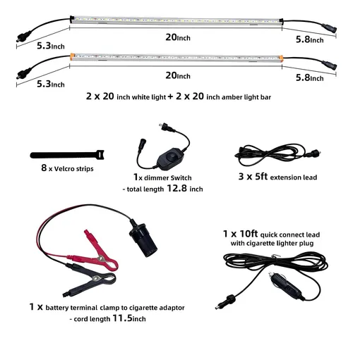 Topautogear Luces Led De 4 Bares Kit Más Brillante Smd 5050