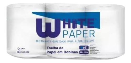 Toalha Bobina 100% Celulose 20 Gramas - Pacote 6x 200 Metros