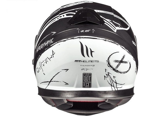 Imagen 9 de 10 de Casco Mt Helmets Thunder 3 Sv Board Mate Negro Con Blanco