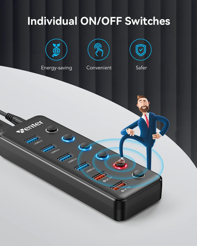 Hub Usb Alimentado, Divisor De Hub Usb 3.0