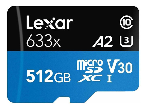 Imagem 1 de 4 de Cartão de memória Lexar LSDMI512GBBAP633A  High-Performance 633x com adaptador SD 512GB