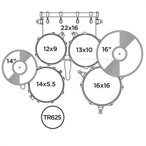 Imagen 6 de 10 de Bateria Acustica Mapex Prodigy 5 Cuerpos Fierros Platos Gtia