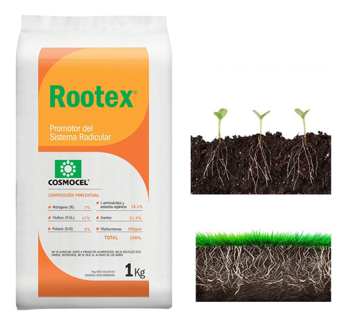 Rootex  1 Kg Hortalizas Frutales Plantas