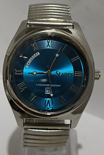 Hermoso Reloj Stauer Flex Day-date Quartz, No Michael Kors 