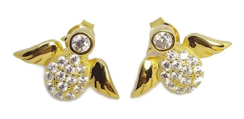 Aretes Para Mujer Ave Paloma Cristales Plata Oro Amarillo