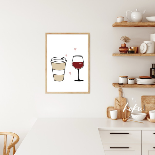 Imagen 1 de 1 de Cuadro Am Pm - 30x40 - Cafe Vino