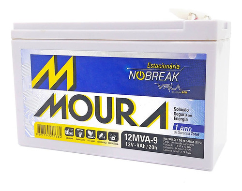 Batería Moura Agm Sellada 12v 9ah 12mva-9 Ups Alarma Emergen