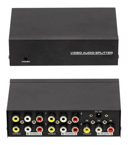 Distribuidor Rca Audio Video Composto 1x4 Splitter Av Portas