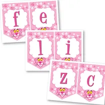 Comprar Banderines Imprimibles Feliz Cumple La Pantera Rosa