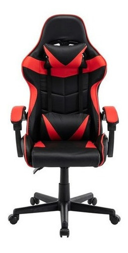 Silla Gamer De Escritorio Halten Ergonómica Negra Y Roja