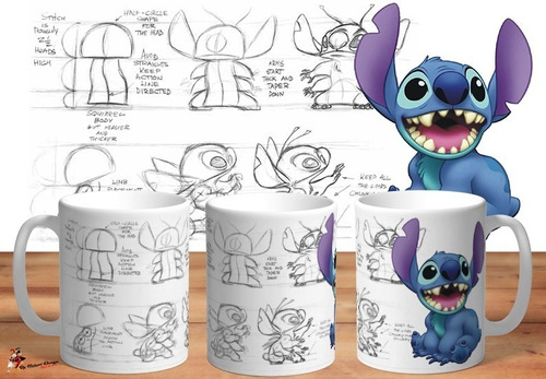 Taza - Tazón De Ceramica Disney Stitch Creacion 4k Art