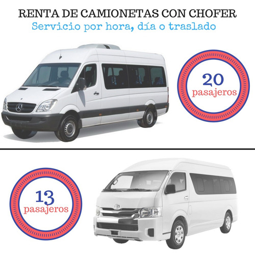 Renta De Camionetas 6 A 20 Pasajeros, Con Chofer, Viajes,