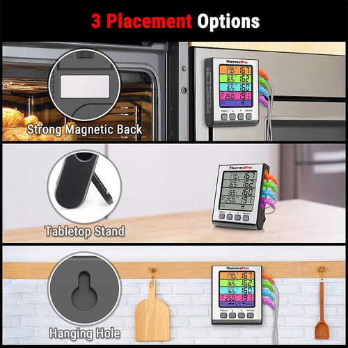 Imagen 6 de 7 de Termómetro Digital Con 4 Sondas Thermopro Tp17h Carnes Timer