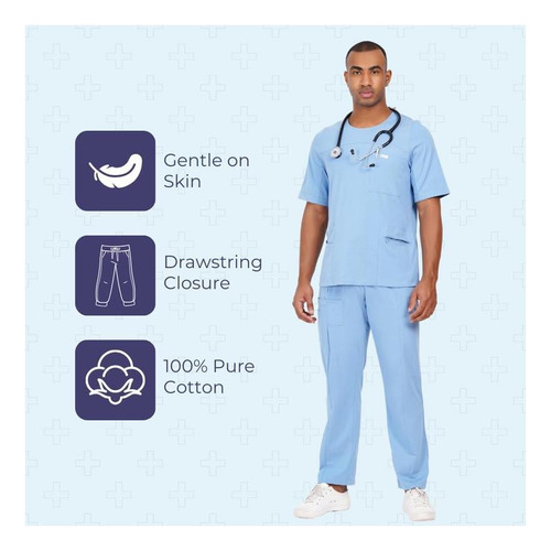 Mikal Bottom Scrub Para Hombres, Ajuste Regular Con 7 De De