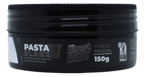 Street Boy Pasta Black Anti Residuo Fixação Flexivel 150g