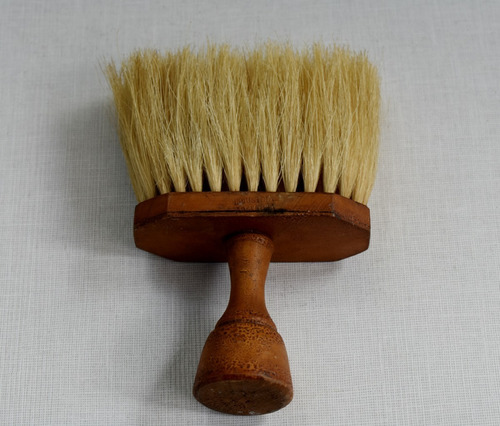 Cepillo Barbero, Peluquero, Mango Madera, Cerda Natural