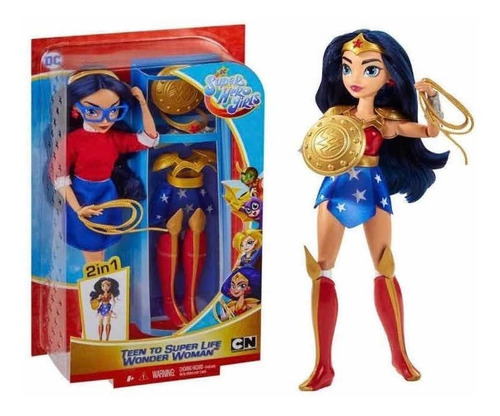 Imagem 1 de 10 de Boneca Dc Mulher Maravilha 2 Em 1 - Super Hero Girls Mattel