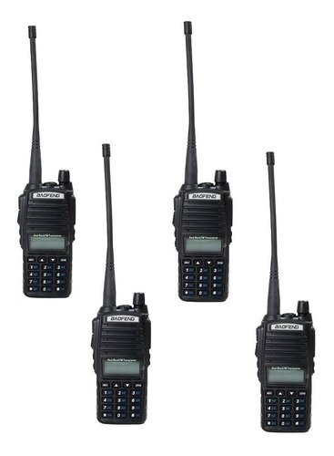  Kit 4 Rádio Comunicador 5w Bf Vhf /uhf/ Fm Dual Band Uv-82