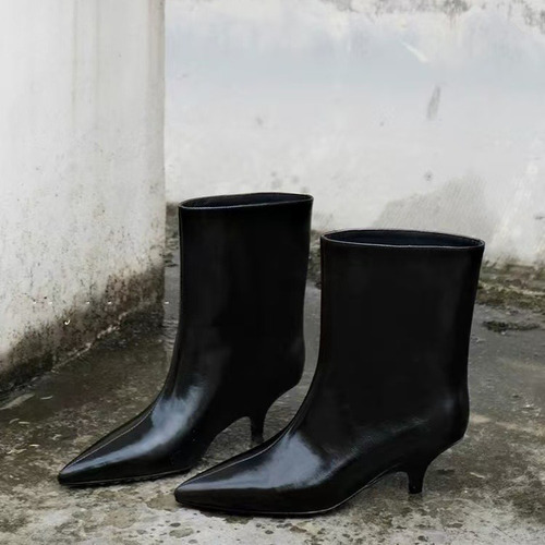 Botas Cortas Vintage Con Punta Puntiaguda Para Mujer