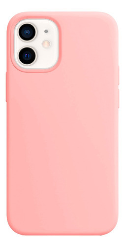 Capa Capinha Silicone Veludo Compatível Com iPhone 12 Mini Cor Rosa