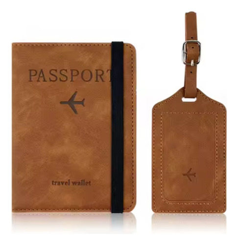 Kit Viagem Tag Etiqueta De Mala E Carteira De Passaporte