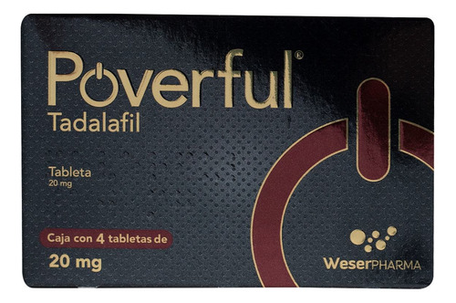 Poverful Tadalafil C/4 Tabletas 20 Mg