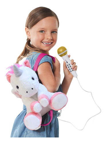 Mochila De Karaoke De Peluche Con Micrófono Y Altavoz Para N