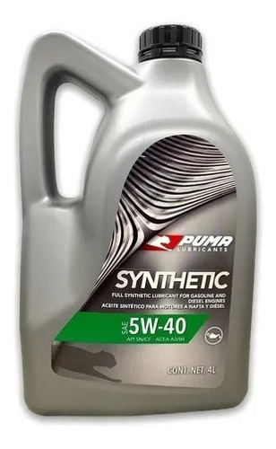 Aceite Puma Synthetic 5w40 X4 Lts Sintetico 