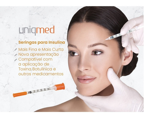 Imagem 3 de 3 de Seringa Insulina Uniqmed 0,5ml Ag 5mm 32g Caixa C/100un