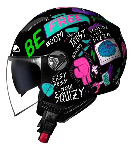 Capacete Norisk Coquinho Orion Free Sv Free Preto Roxo Moto