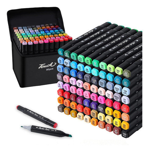Marcadores De Alcohol De 40 Colores Con Punta De Pincel, Art