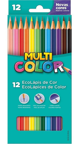 Lápis De Cor 12 Cores Multicolor Faber Castell Escolar Aulas