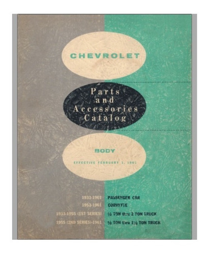 Chevrolet 1933-1961 Manual De Partes Cars & Trucks