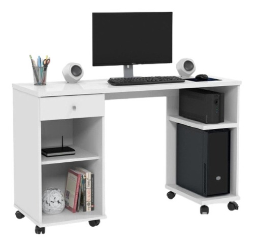 Escrivaninha Patrimar Móveis Mesa de computador Million mdp de 1250mm x 760mm x 450mm branco