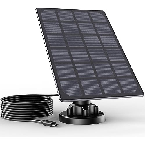 3w Solar Panel With 10ft Charging Cable For Wireless Ou...