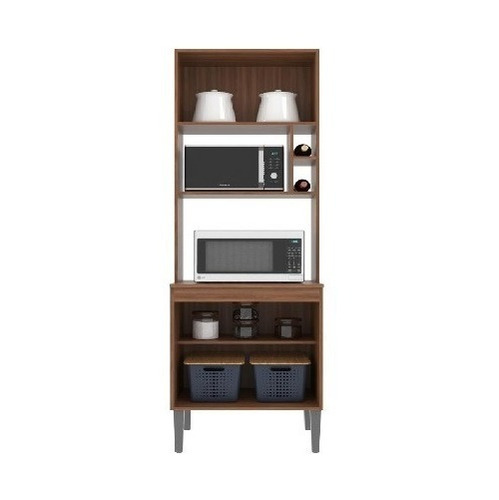 Imagen 2 de 3 de Mueble Cocina Auxiliar Microondas Horno Estantes 2 Puertas