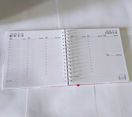 Agenda Diaria Año 2012, Tapa Dura, Nueva
