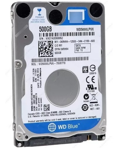 Disco duro interno Western Digital WD5000LPCX 500GB azul