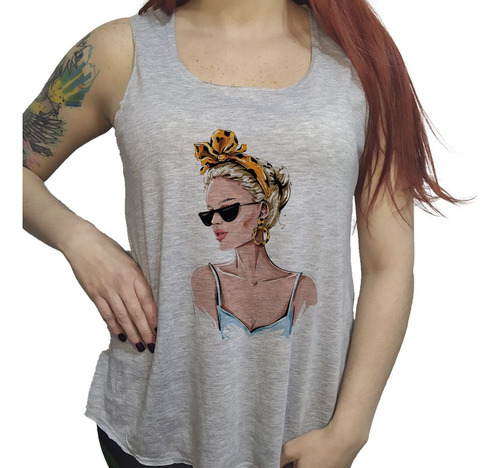 Musculosa Acampanada Chica Girl Dama Lente Estilo Rostro Boc