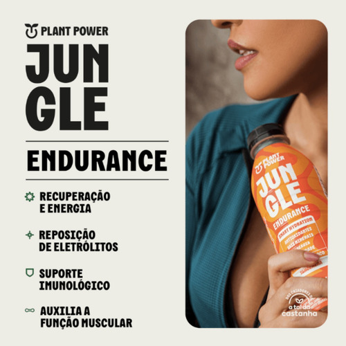 12x Isotônico Jungle Endurance Plant Power Tangerina 500ml